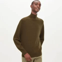 UNIQLO U Crepe Wool Turtleneck Jumper - Olive