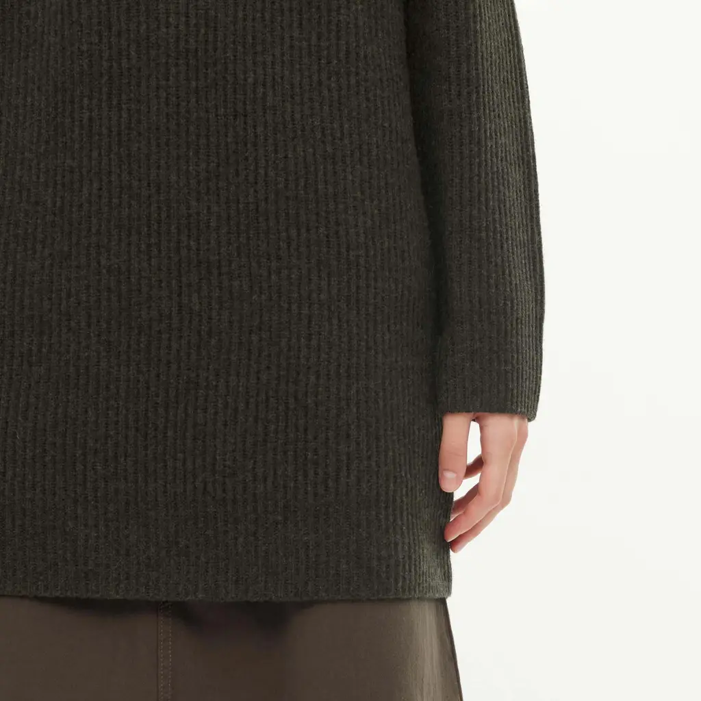 UNIQLO U Premium Lambswool V Neck Knitted Dress - Dark Grey - Image 2