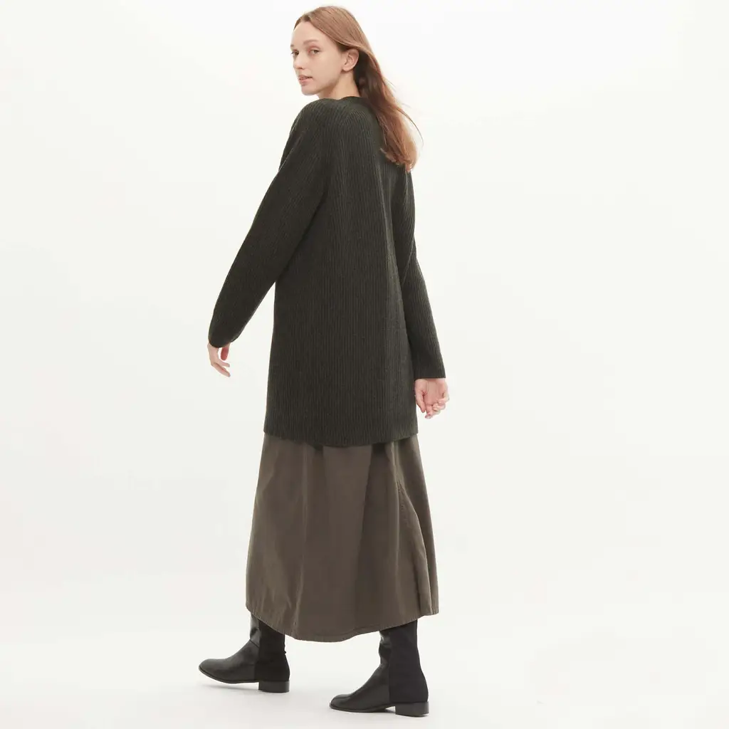 UNIQLO U Premium Lambswool V Neck Knitted Dress - Dark Grey - Image 5