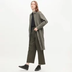 UNIQLO U Striped Shirt Dress - Olive