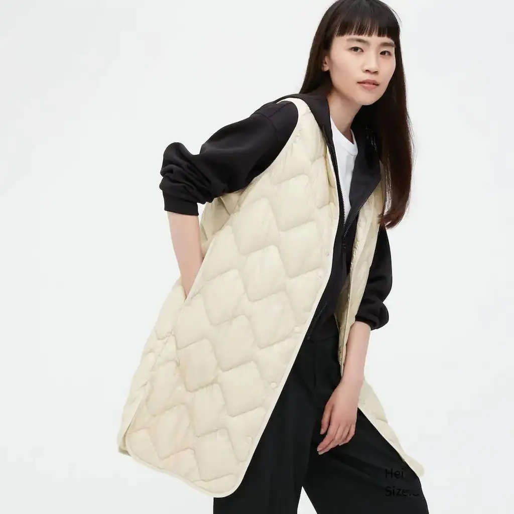 UNIQLO Ultra Light Down Longline Vest - Off-White