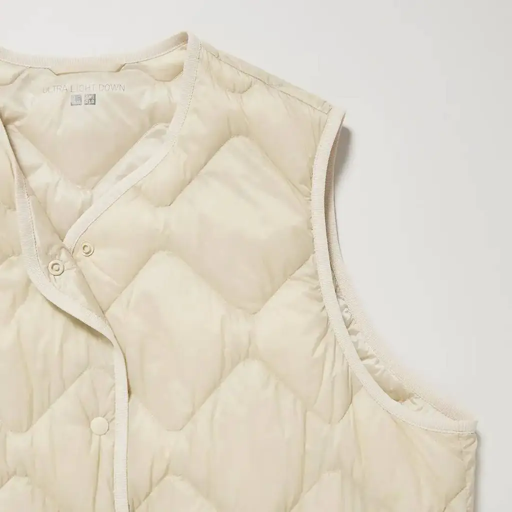 UNIQLO Ultra Light Down Longline Vest - Off-White - Image 6