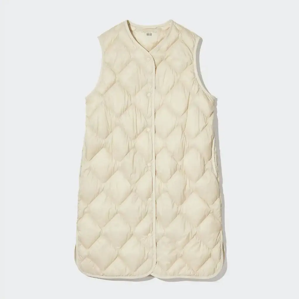 UNIQLO Ultra Light Down Longline Vest - Off-White - Image 2