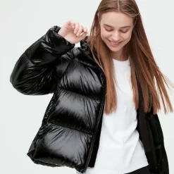 UNIQLO Ultra Light Down Shiny Puffer Jacket - Black