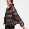 UNIQLO Ultra Light Down Shiny Puffer Jacket - Dark Brown