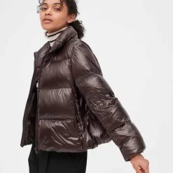 UNIQLO Ultra Light Down Shiny Puffer Jacket - Dark Brown