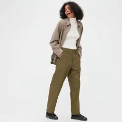 UNIQLO Wide Leg Baker Trousers - Olive