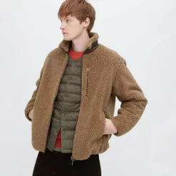 UNIQLO Windproof Outer Fleece Jacket - Brown